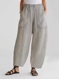 Solid Patched Pockets Casual Pants