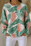 Women's Gradient Pattern Art Print Casual Waffle Sweatshirt RSWF1202
