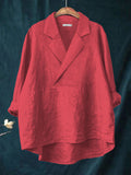 Women's Casual Cotton And Linen Suit Collar Shirt