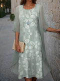 Casual Elegant Modern Print Two-Piece Dress