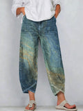 Vintage Flowers Floral Patterns Art Prints Chic Cotton Pants
