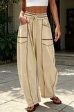 Women's Baggy Barrel Wide Leg Lounge Drawstring Sweatpants with Pockets Pants