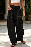 Women's Baggy Barrel Wide Leg Lounge Drawstring Sweatpants with Pockets Pants