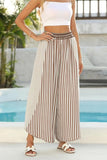 Womens Summer Casual Loose Striped Wide Leg Lounge Pants