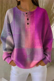 Women's Casual Crew Neck Abstract Printing Casual Waffle Cotton Sweatshirt