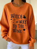 Women Casual Halloween Crew Neck Long Sleeve Sweatshirt