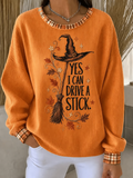 Women Casual Text Letters Crew Neck Long Sleeve Sweatshirt