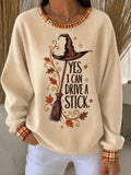 Women Casual Text Letters Crew Neck Long Sleeve Sweatshirt