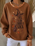 Women Casual Text Letters Crew Neck Long Sleeve Sweatshirt