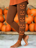 Women Casual Halloween Pumpkin Long Leggings