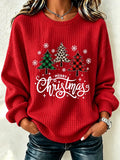 Women Casual Christmas Crew Neck Sweatshirt