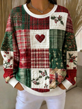 Casual Christmas Crew Neck Long Sleeve Sweatshirt