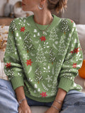 Women's Casual Christmas Crew Neck Sweater