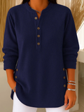 Women's Solid Color Crew Neck Casual Loose Knit Pullover Sweatshirt