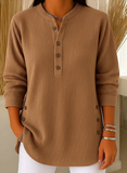 Women's Solid Color Crew Neck Casual Loose Knit Pullover Sweatshirt