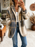 Women's  Vibrant Plaid Fuzzy Fleece Jacket