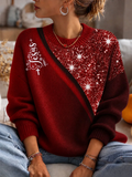 Women's Jesus Christmas Tree Crew Neck Sweater