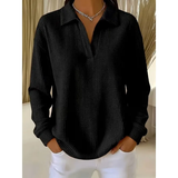 Women’s Oversized Waffle Polo Sweatshirt