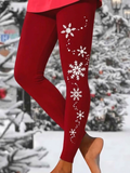 Women Christmas Casual All Season Printing Long Leggings
