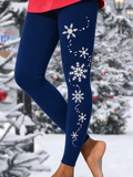 Women Christmas Casual All Season Printing Long Leggings