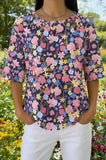 Womens Purple Floral Print Casual Shirt