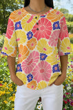 Womens Pink Multi-Color Floral Print Casual Shirt