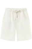 Solid Color with Pockets Elastic Waist Shorts