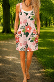 Women’s White Red Floral Print Casual Cotton Wide Leg Romper